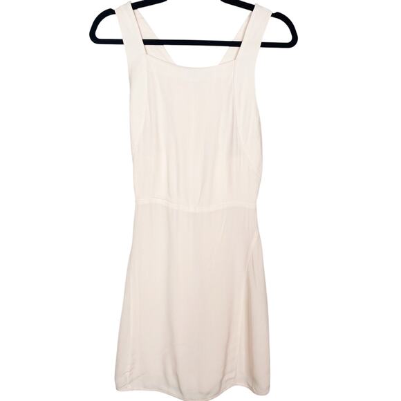 Aritzia Wilfred Size 4 Blush Pink Racerback Fit and Flare Mini Dress Square Neck - Picture 1 of 7